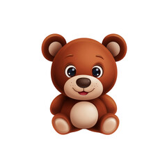 Obraz premium Adorable Brown Teddy Bear Cartoon Illustration