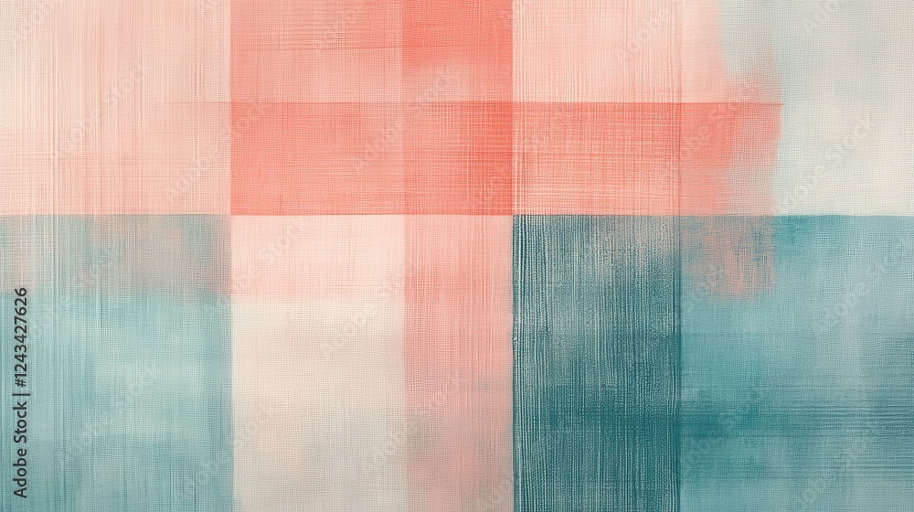 Poster Muted teal grid lines with faint pencil strokes create a soft and calming abstract pattern suitable for various design purposes