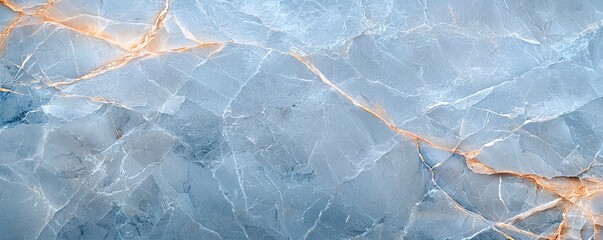 Fototapeta premium A stunning close-up image of marble with intricate patterns showcasing shades of blue and warm golden veins, perfect for design, interior decor, and luxury themes.