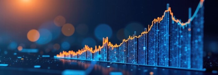 Graphs and diagrams showing the growth of technology, free space for textм