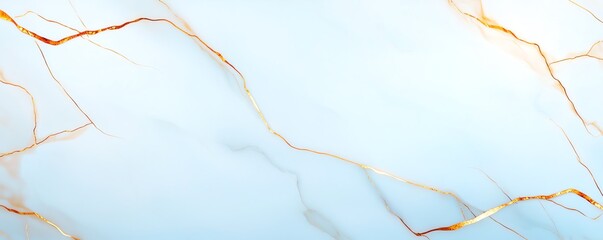 A stunning close-up of a marble surface featuring soft blue tones intertwined with elegant golden veining. Ideal for backgrounds, design projects, and artistic applications.