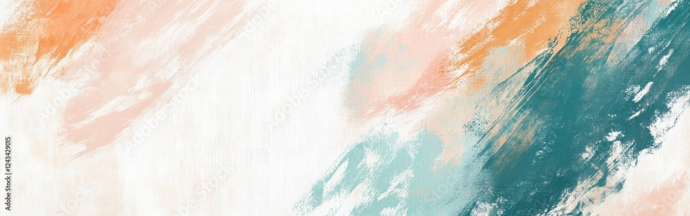 Poster Clean white canvas with subtle pencil strokes creating an abstract design in soft pastel colors and textures