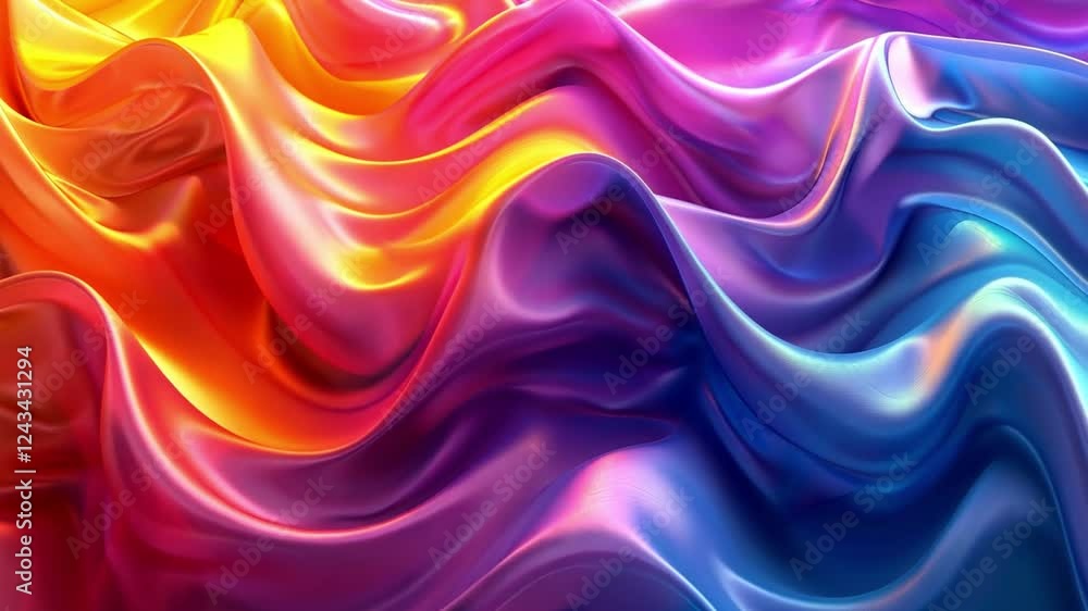Poster swirling iridescent gradients create an abstract visual experience in vibrant colors