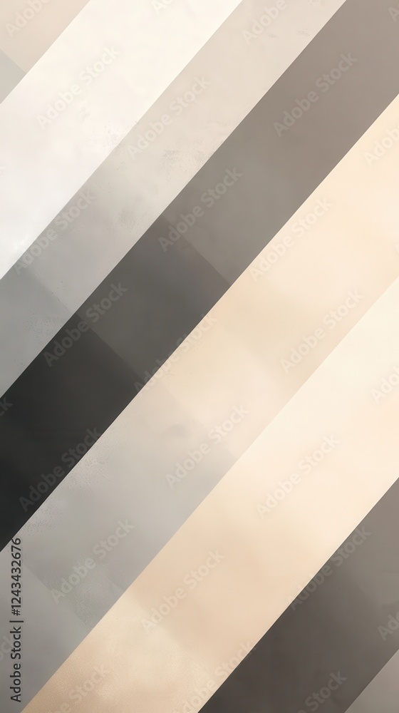 Aufkleber Diagonal stripes in a sleek gradient from light beige to deep black create an elegant visual effect in a modern design