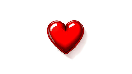 red heart on white background