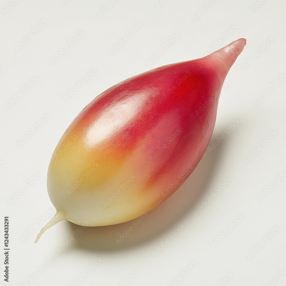 Aufkleber single fresh radish with smooth red skin displayed on a light background in a simple and clean setti