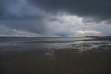Tranquil Beach with Cloudy Sky and Calm Waters, Den Hoorn, Texel, Netherlands