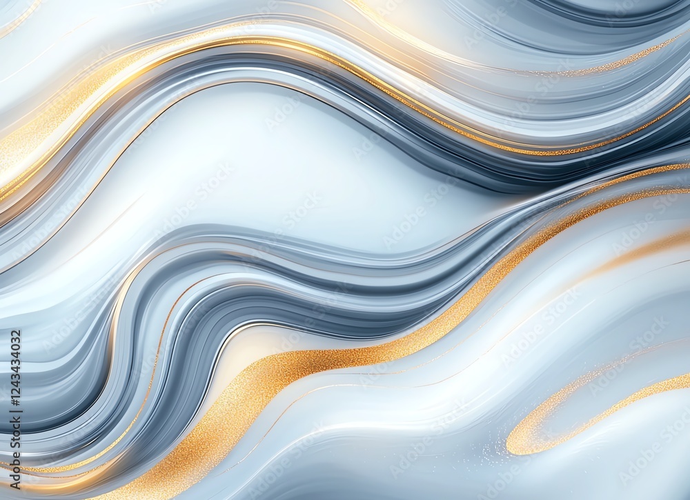 Poster abstract lines of blue and gold create a dynamic visual flow. this design serves as an elegant backg