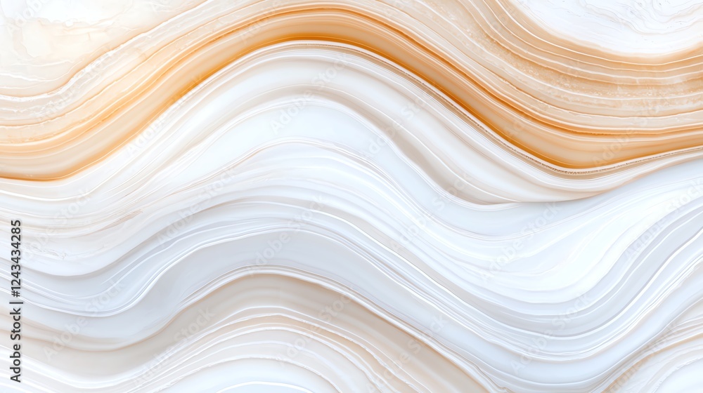 Poster abstract wave patterns in soft tones of white and peach create a soothing visual effect. ideal for b