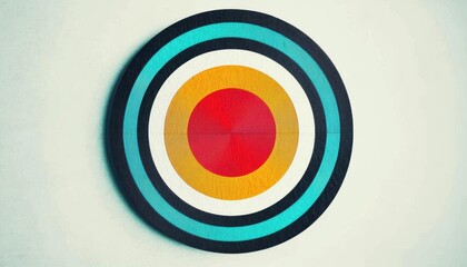 Obraz premium Archery target with multiple vibrant rings and a bold red bullseye