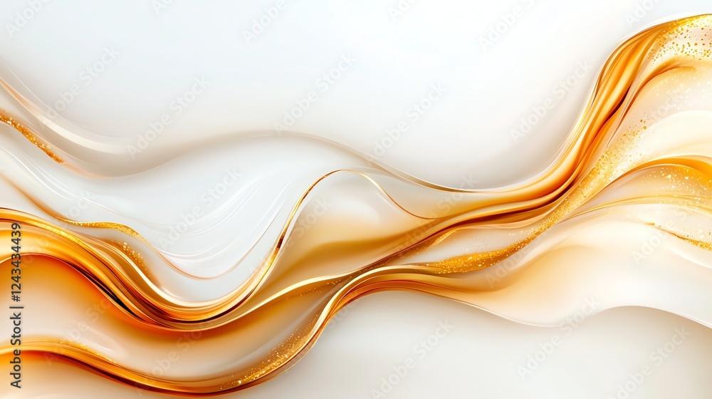 Aufkleber abstract wavy lines in shades of orange and white create a visually appealing and modern design elem