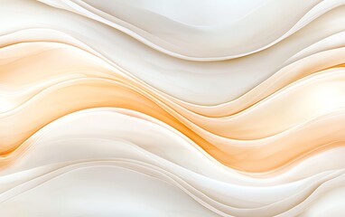 Obraz premium An abstract composition featuring smooth, flowing waves in soft cream and orange hues. Ideal for backgrounds or artistic designs that convey warmth and tranquility.