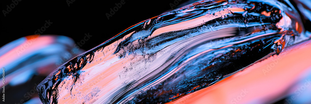 Poster abstract glossy object with layered brushstrokes