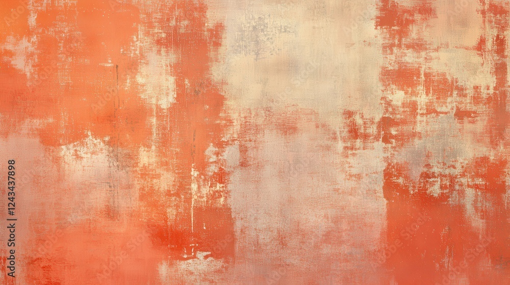 Poster Warm coral orange textured background with muted tones and subtle variation in shades creating a calming atmosphere