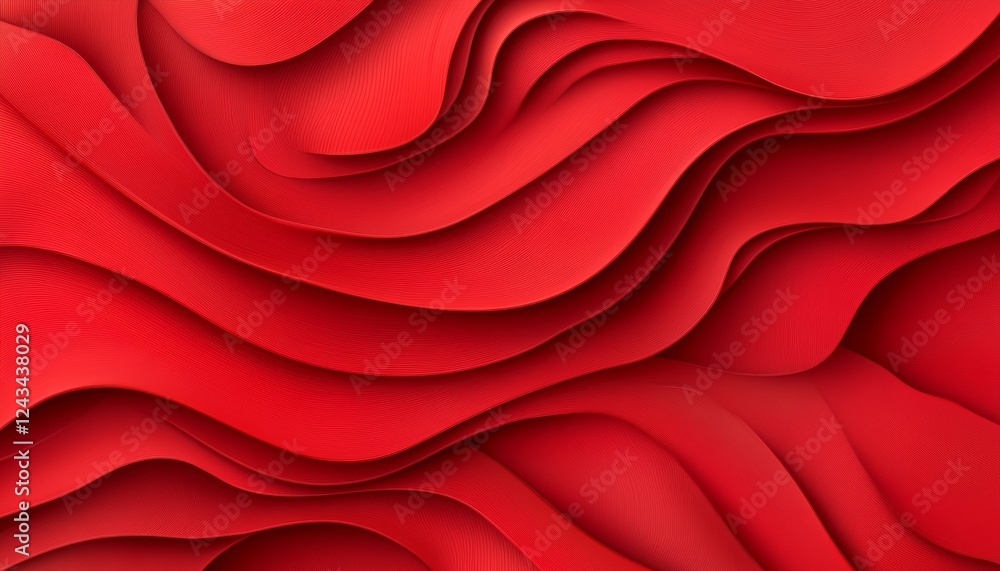 Poster intense red wavy pattern background, abstract design element for branding, minimal modern art
