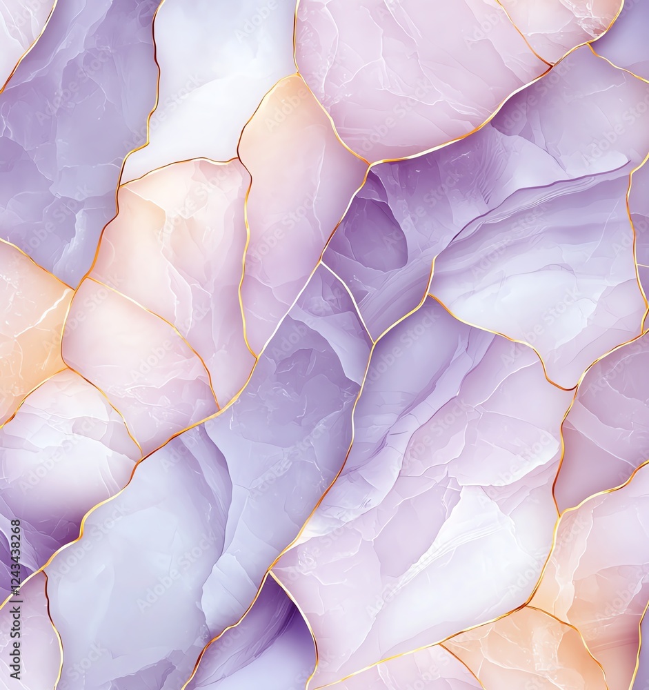 Poster an elegant abstract background featuring soft, flowing layers in pastel shades of purple and peach. 