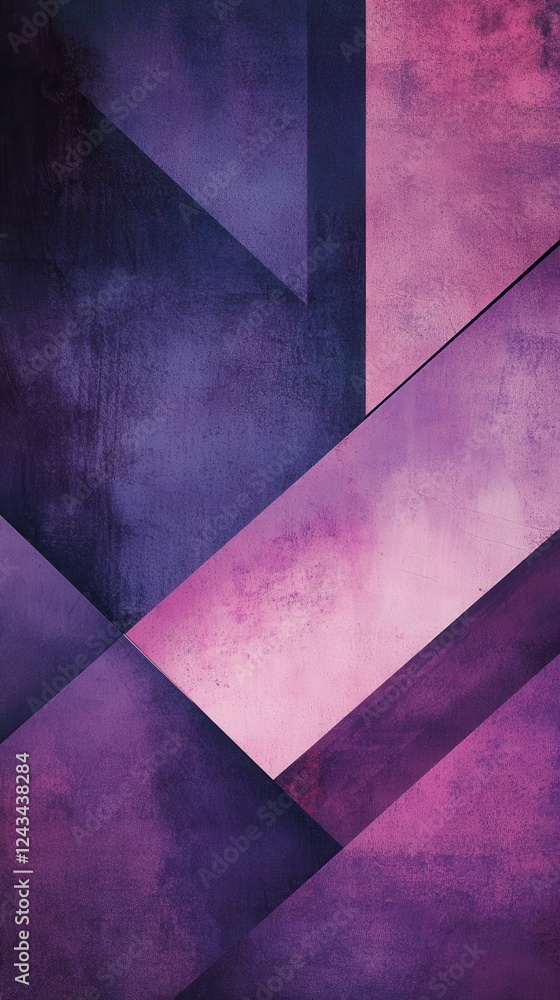 Aufkleber Bold geometric design with a minimalistic approach featuring deep purple and pink tones creating an abstract composition