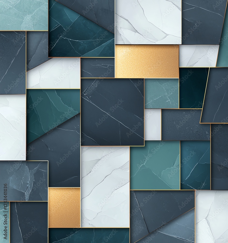 Poster elegant abstract background featuring a modern arrangement of geometric shapes in various colors and
