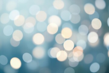 Fototapeta premium Abstract blurred bokeh lights creating a dreamy atmosphere on a soft blue background. Creative concept for festive, holiday, and elegant designs. Ai generative