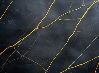 Elegant black background with golden veins creating a stunning visual effect, perfect for modern design projects, wallpapers, or artistic backgrounds
