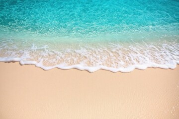 Tranquil Ocean Waves Gently Lapping on Soft Sandy Beach Shore