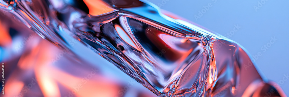Poster abstract image of translucent object with blue and orange lighting