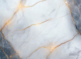 Elegant marble background featuring gray and white hues with delicate golden veins, perfect for design projects, wallpapers, and invitations, conveying luxury and sophistication.