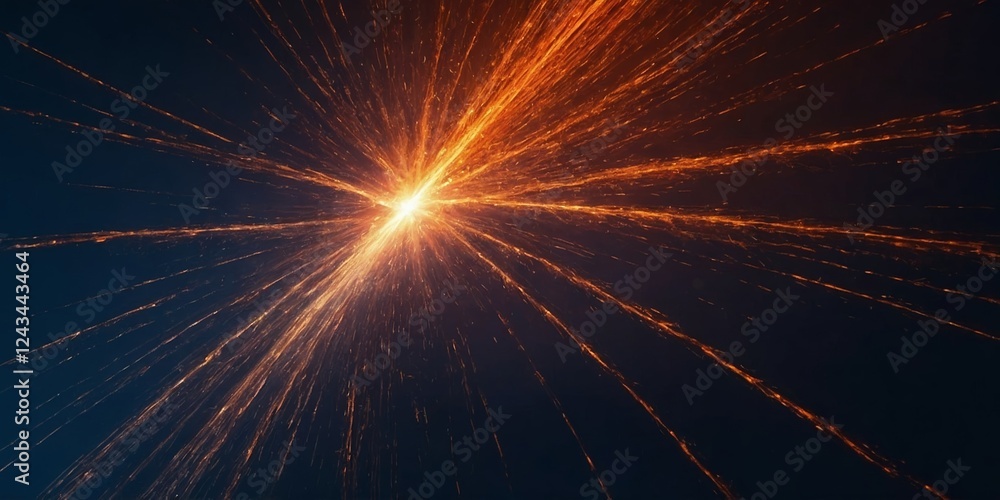 Aufkleber bright sparks radiate in a dark environment creating a dynamic visual effect during a celebration