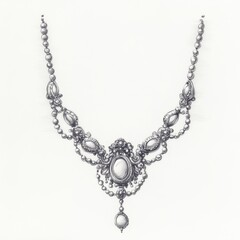 Elegant beaded necklace with ornate central pendant, showcasing intricate craftsmanship and design details