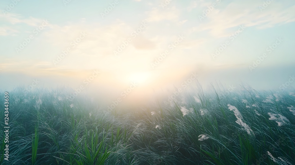 Poster serene ethereal soft pastel gradient abstract background with tranquil airy open space and a dreamy 