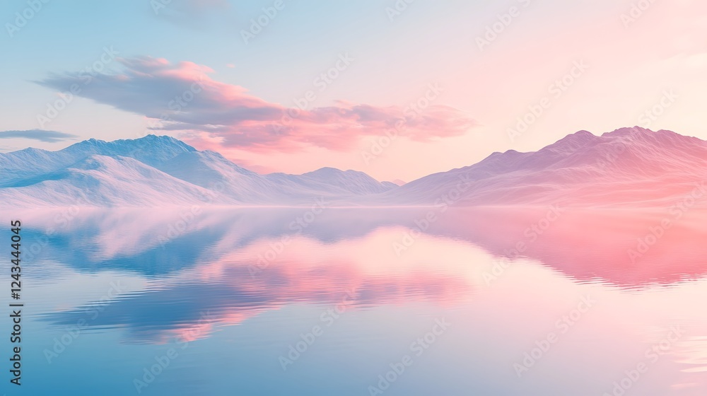Poster a tranquil and minimal gradient scene blending soft airy hues with a dreamy aesthetic and a calm nat