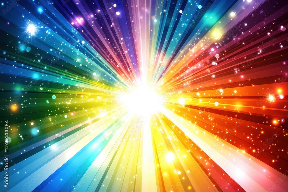 Poster colorful abstract background with light rays and sparkling effects