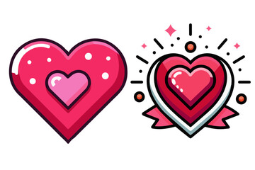 valentine day icon set isolated on white background.