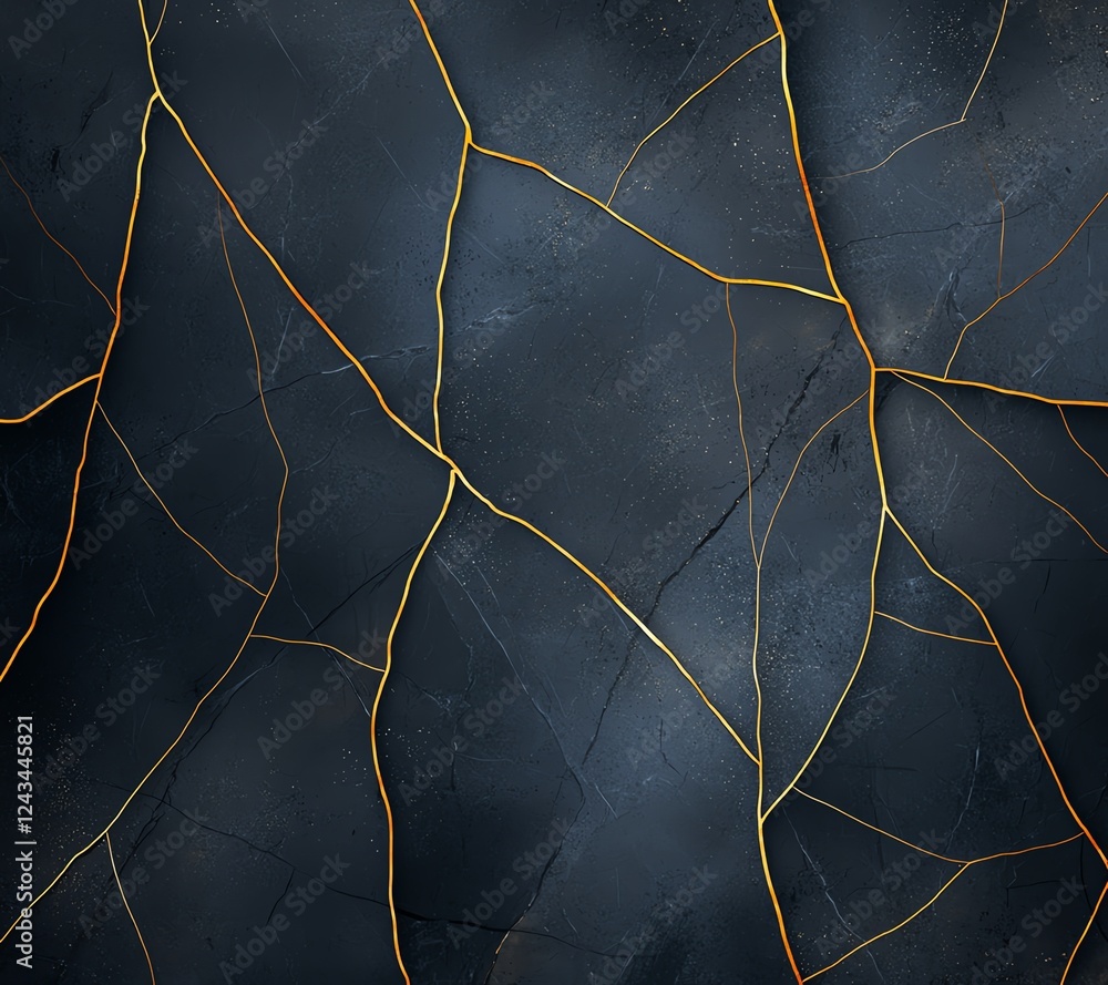 Aufkleber this striking texture features a dark surface with intricate golden cracks that create a dramatic vi