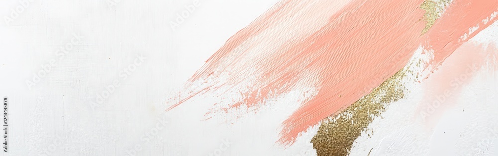Poster Soft white canvas with subtle pencil marks and gentle brush strokes in peach and gold during an artistic creation process
