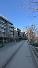 Obraz premium Modern facade of a residential complex building. Wroclaw, Poland