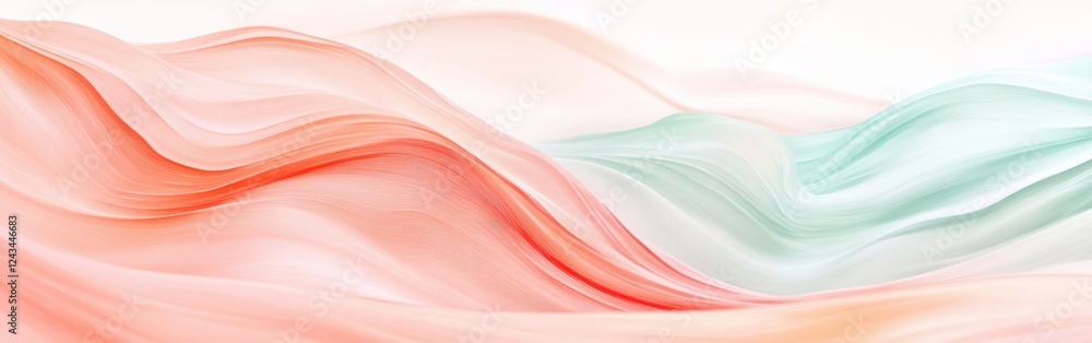 Poster soft pencil strokes create gentle waves of color reminiscent of a calm morning by the sea