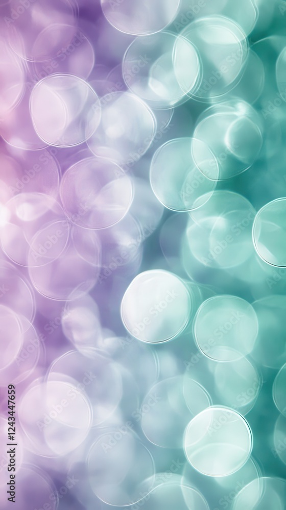 Aufkleber soft pastel bokeh background in pale lavender and mint green creating a dreamy effect