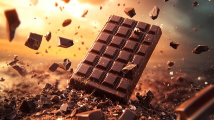 Chocolate Bar Explosion: A Deliciously Dramatic Image