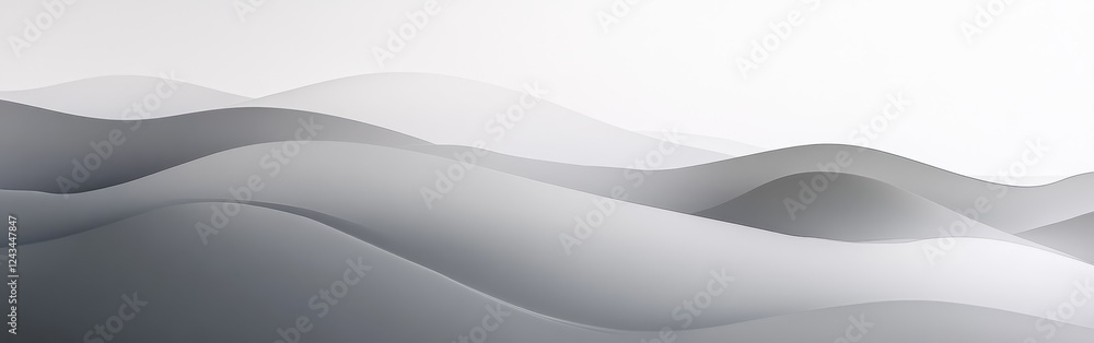 Aufkleber monochromatic gradient design showcasing soft gray waves creating a serene visual landscape for mode