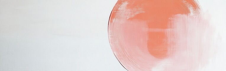 Fototapeta premium Minimalist white canvas with soft coral circle depicted in a tranquil artistic composition