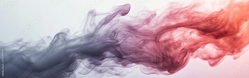 Poster muted gray and pink mist dissolving in a soft, ethereal blend evoking tranquility and calmness