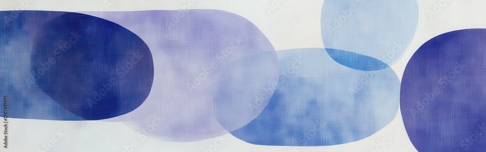 Aufkleber minimalist lavender and blue blurred shapes creating a harmonious abstract composition