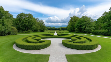 Exploring the elegance of a photogenic labyrinth garden at a historic estate