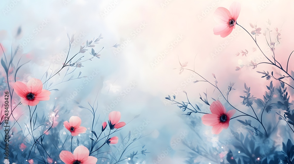 Poster airy and serene open background featuring soft gradient colors a bright and tranquil atmosphere and 
