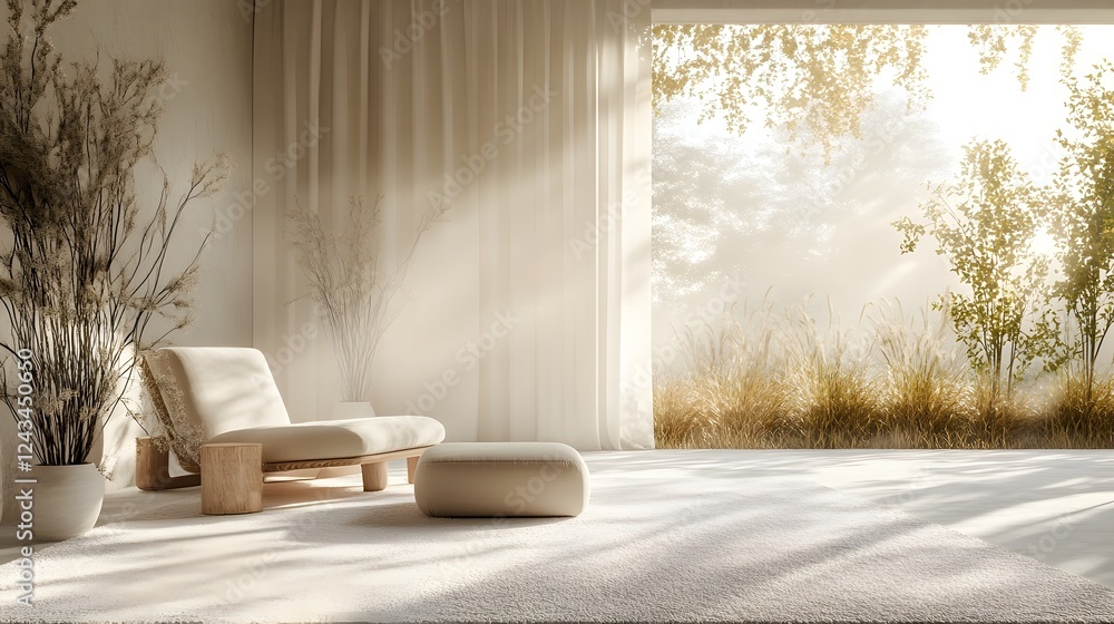 Aufkleber serene and aesthetic open background blending soft airy tones smooth dreamy gradients and a natural 