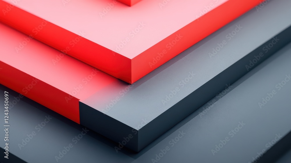 Poster elegant coral and gray layers showcase a modern design with blurred edges that captivates the viewer