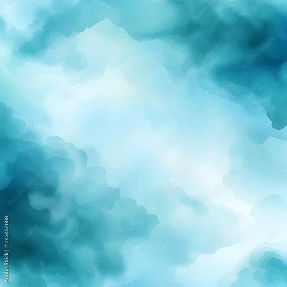 Poster a calming abstract background featuring soft hues of blue and turquoise, perfect for use in various 