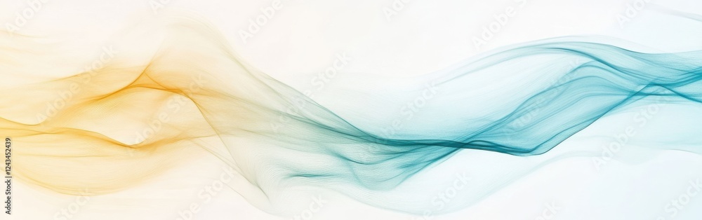 Poster Soft abstract pencil strokes blend in warm and cool tones, creating a serene visual flow in an artistic composition