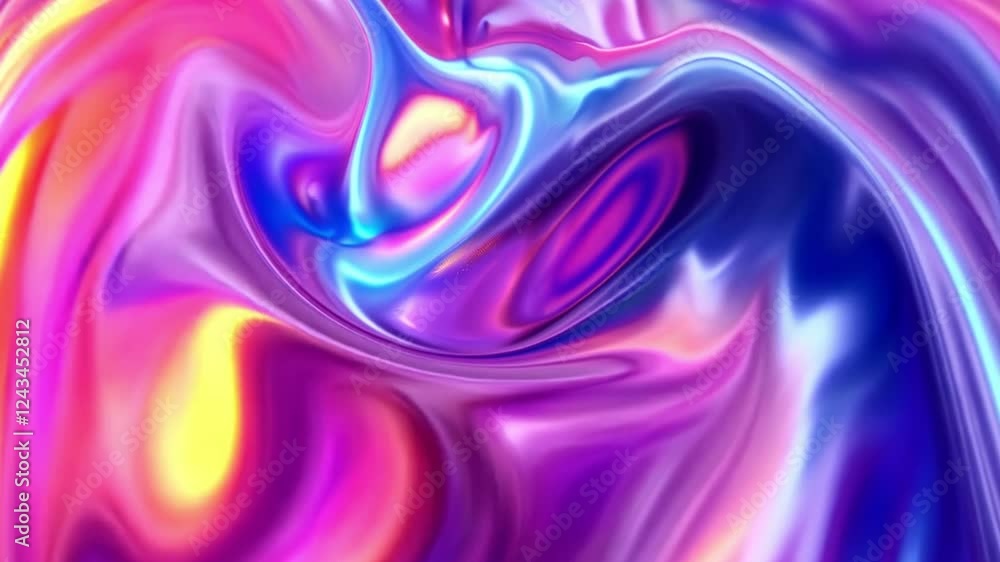 Poster iridescent abstract gradients create a mesmerizing flow of colors in 4k resolution